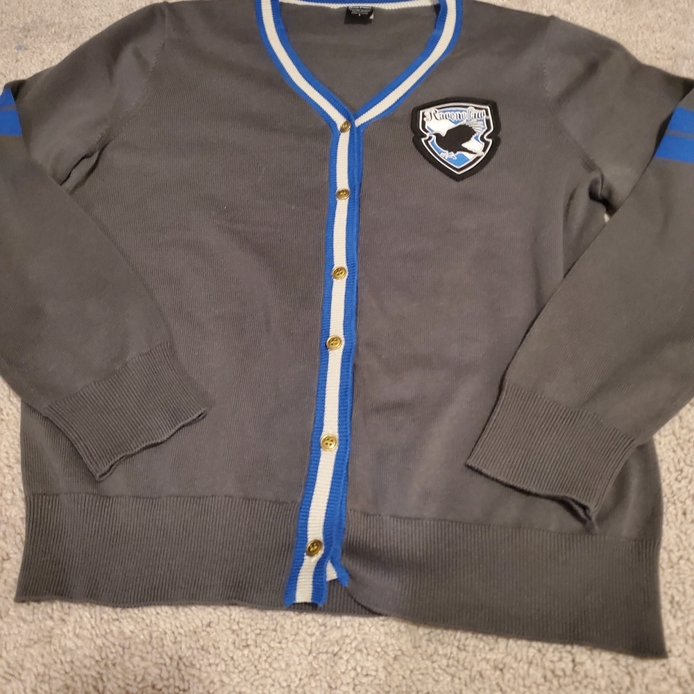 Warner Bros. Ravenclaw House Harry Potter Gray and Blue Cardigan